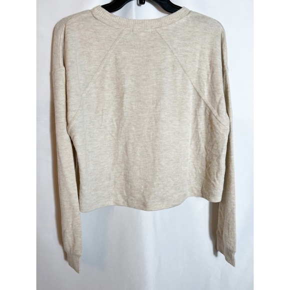 NWT BP. Crop Stitch Pullover in Beige Oatmeal Light Heather - Picture 3 of 4